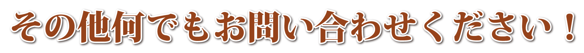 その他何でもお問い合わせください！